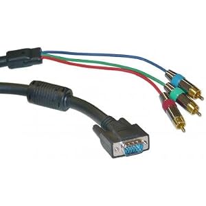 Premium Grade HD15 (SVGA) Male / RCA x 3 Male, D / Shield, (HD15 to Component Video), 6 ft