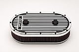 Elite Series Aluminum Air Cleaner Oval For Dual-Quads 13.5x7 in. w/Edelbrock Name Not For Sale Or Use On Pollution Controlled Motor Vehicles EnduraShine&trade;