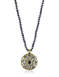 Stella Flame "Byzantia" Diamond and Sapphire Star Pendant Necklace