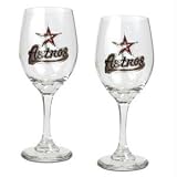 Houston Astros MLB 2pc Wine Glass Set - Primary Logo