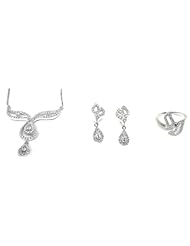 Sterling Silver "Eyes and Nose" Set (Earrings, Chain, Pendant, Ring)