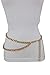 TFJ Women Fashion Metal Belt Hip Waist Gold Metal Chain Links Side Strand M L XL