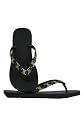 Havaianas by Lori Jack "Top" Swarovski Crystal Flip Flops (39/40, Black/Leopard)
