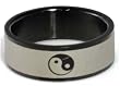 Blackline Ying Yang Design Stainless Steel Ring by BodyPUNKS (RBS-031)