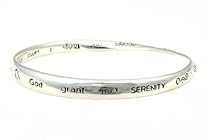 Bracelet - B163 - Bangle Style Engraved with the Serenity Prayer ~ God Grant Me, Serenity to Accept the Things I Cannot Change; Courage to Change the Things I Can; and Wisdom to Know the Difference ~ Silver Tone Metal