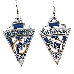 NFL Miami Dolphins Cast Dangle Earrings