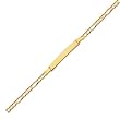 14K Yellow Gold Figaro Chain Engravable ID Bracelet - 7 inches