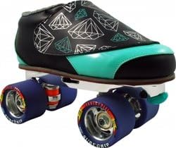 Skate Out Loud Vanilla Diamond Walker Proline Power Plus Speed Roller Skates | Toe Stop Color: Black | Toe Stop Size: 41045 | Boot Color: White/Silver | Wheel Color: Red | Size: 04