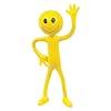 Bendy Happy Face Man - Yellow, Blue or Pink