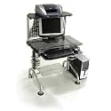 Leda Desk GPC03WS - Tempered Glass Computer Desk Workstation