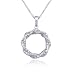 Platinum Plated Sterling Silver Diamond Accent Twisted Pendant, 18"