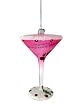 Happy Hour Mouth Blown Glass Pomegranate Martini Christmas Ornament 5.5"