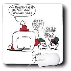 Rich Diesslins Cartoon Days of Christmas TCDC - Sean Boley Cartoon about Santa and Video Games for Christmas - Mouse Pads