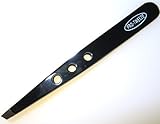 TWEEZERS - 3 HOLE STYLE professional grade w/SLANTED TIPS - Color BLACK