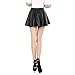 Leatherette Short Skirt for Women Winter High Waist Flare Skirt