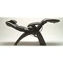 Human Touch Black Leather Perfect Chair Recliner Dark Walnut Base Manual Recline PC-097