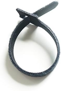 10 High Quality Reusable Dubbex Black Velcro Cable Ties. Neat design, 8" (200mm) in length