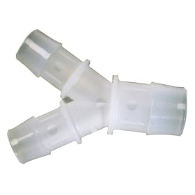 Barbed Reducing Y-connector, 5/8 X 3/4, HDPE, Pack Of 5