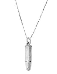 Sterling Silver One Sided Bullet Necklace