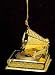2 Inch Phonograph Christmas Tree Ornament - Brass