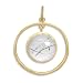 14 Karat Gold Plated Sterling Silver Open Circle Pendant 19mm Round Rutilated Quartz Drop Charm