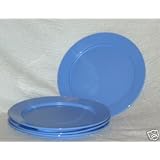 Tupperware Impressions Round Plate Set (4)~Blue