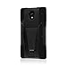 Sharp Aquos Crystal Case (306SH), MPERO IMPACT X Series Dual Layered Tough Durable Shock Absorbing Silicone Polycarbonate Hybrid Kickstand Case for Aquos Crystal [Perfect Fit & Precise Port Cut Outs] - Black