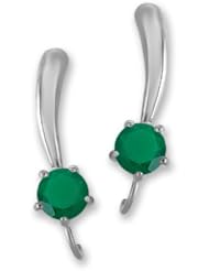 The Ear Pin Solitaire Teardrop Tipped in Sterling Silver Earrings