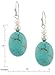 Amazon Collection Sterling Silver Simulated Turquoise Oval Bead and White Freshwater Cultured Pearl Drop Earrings