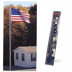 Ground Set Residential Flagpole Kit with American Flag
