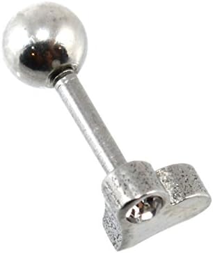 16G 1/4 Inch 316L Surgical Steel Heart Cartilage Earring With Clear CZ Gem 442