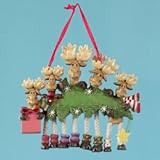 IMAGE OF Pack of 12 Moose with Tree Family of 5 Christmas Ornaments for Personalization