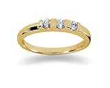 0.15 Three Stone Diamond Ring in 14k Yellow Gold