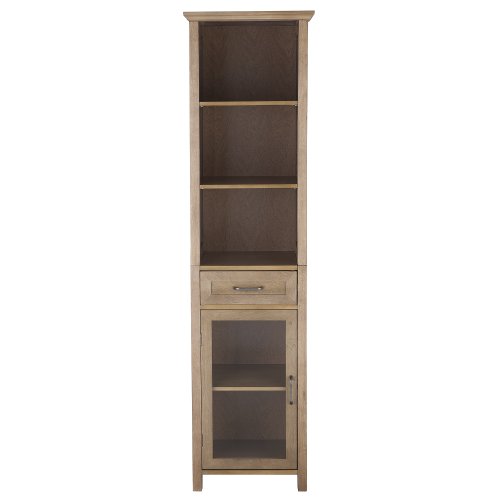 Elegant Home Fashion Penelope Linen Cabinet with Drawer and 3 Open Shelves large image