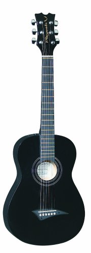 Dean Playmate Mini Acoustic Classic Guitar, Black with Gig Bag, 3/4-Size