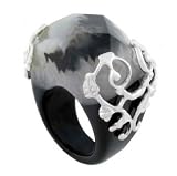 Gothic Silver Fancy Ring, Expertly Crafted with High Quality Semi-Precious Materials, Special Limited Time Offer Super Sale Price, Comes with a Free Gift Pouch and Gift Box