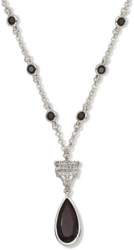 Chicago Bulls Necklace - Black W/ Crystals & Team Logo
