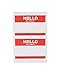 Saurus Hello My Name Is Stickers, 200 Per Pack, 100 Sheets, Red, 2 Labels Per Sheet