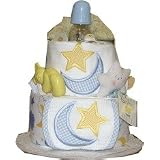 2 Tier Moon and Star Baby Diaper Cake