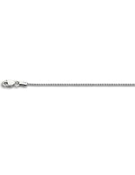 14k Solid White Gold Gourmette Chain Necklace 1.5mm 20"