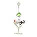 Light Green Penguin in a martini glass Navel Ring Light Green Penguin in a martini glass Navel Ring