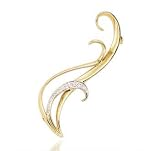 1/8 Carat Diamond Banana Peel 14K Yellow Gold Pin