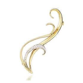 1 8 Carat Diamond Banana Peel 14K Yellow Gold Pin by 