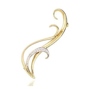 1 8 Carat Diamond Banana Peel 14K Yellow Gold Pin by 