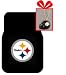Set of 2 NFL Licensed Universal-Fit Molded Front Rubber Floor Mats and for limited time a bonus christmas helmet tree hang - Pittsburgh Steelers