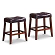 2 24" Saddle Back Espresso Bar Stools