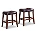 2 24" Saddle Back Espresso Bar Stools