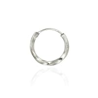 Sterling Silver 14mm Twist Hoop men's Earring