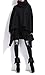 ELLAZHU Women Casual Bat Wings Tassel Print Sweatshirt Onesize GY717 Black