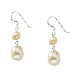 Freshwater Cream Pearl Earrings in Sterling Silver